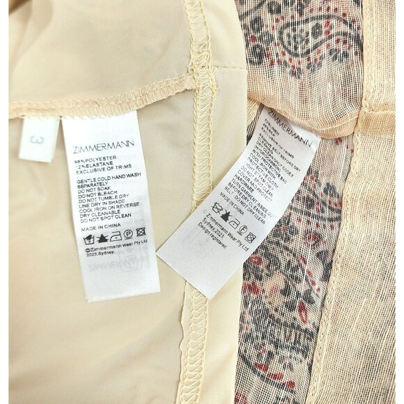 $1600 Zimmermann Womens Matchmaker Mini Shirt Dress Cream Bandana Size 3 / US 10 - Picture 6 of 6